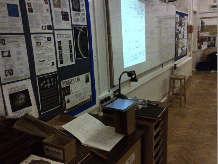 Exemplar book-work projected via my ipad to explore the possibilities. 