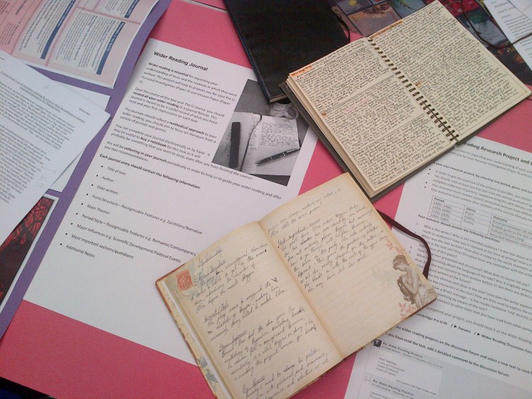 Year 12 Reading Journals. 