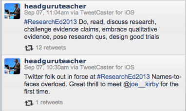 Tweets that sum up the first part of the day....