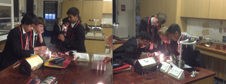 Light practical work. The Light Team booked the apparatus. 