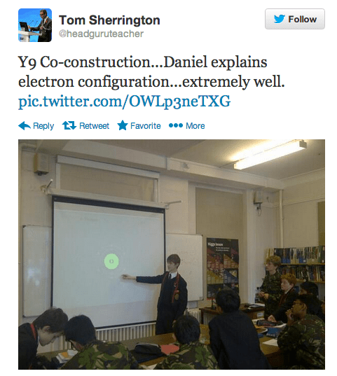 The electron configuration lesson as reported on twitter!
