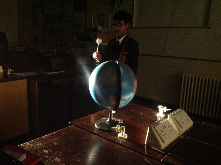 A crescent moon re-created in the lab. 