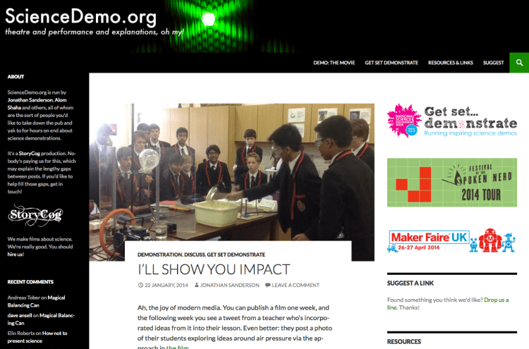 Our lesson as featured on ScienceDemo.org! 