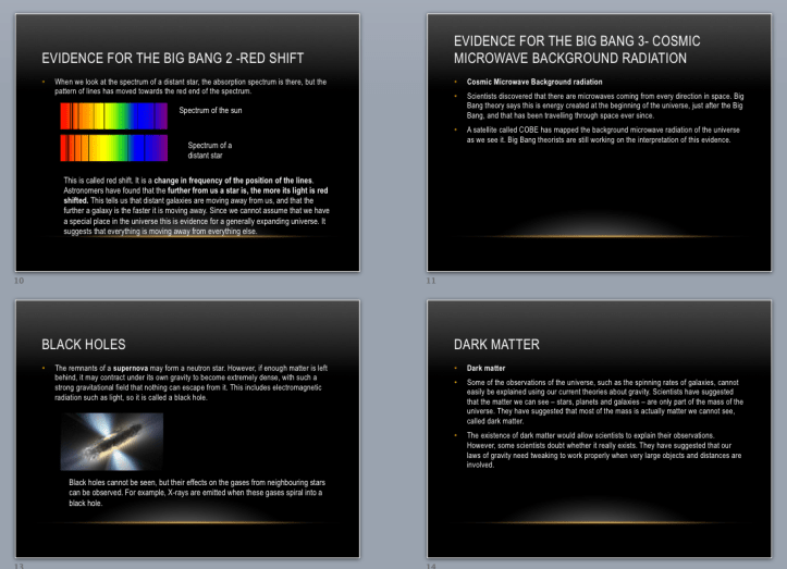 Powerpoint on red shift, dark matter, Big Bang...