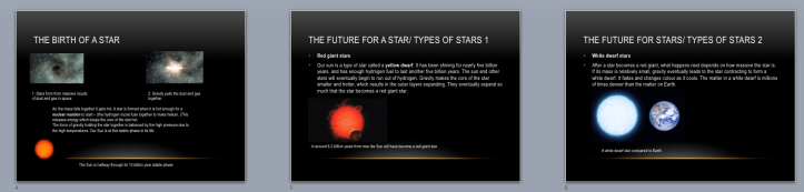 Student powerpoint on the life cycle of stars.