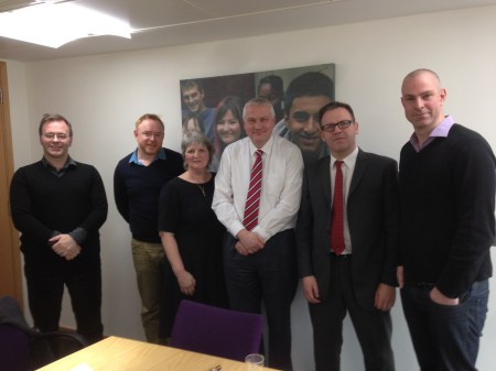 Left to right: @TomBennett71; @LearningSpy; @ClerkToGovernor; Mike Cladingbowl; @headguruteacher & @TeacherToolkit (18.2.14)