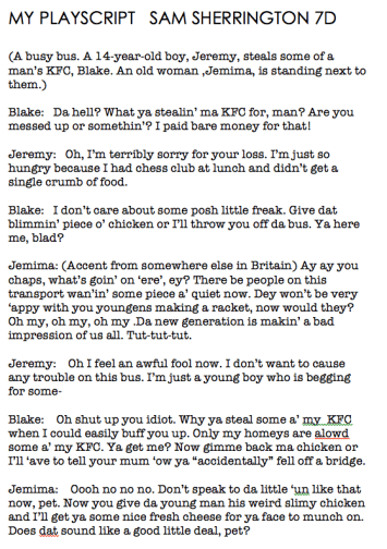 An English homework that captured my son's imagination.