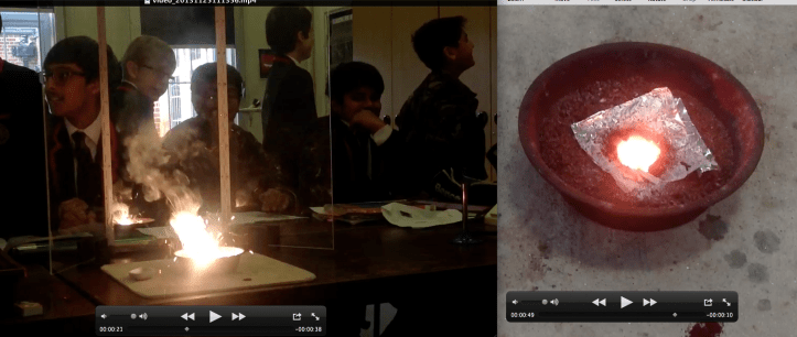 The thermit reaction, captured on video and shared. 