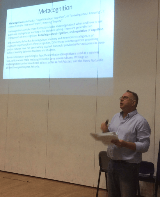 Barry  channelling John Tomsett on metacognition.  From Fs to Bs! 