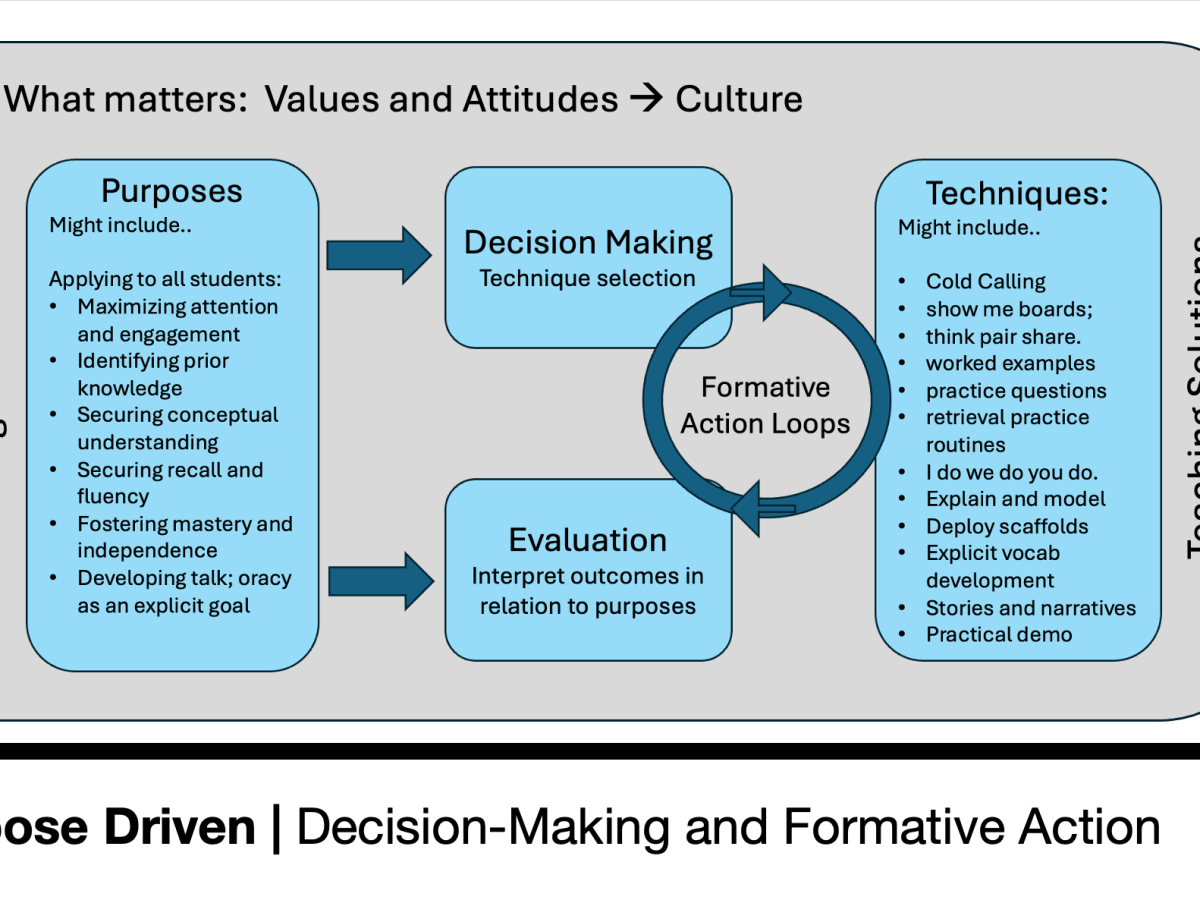 Putting teaching ideas into action: Purposes, techniques and decision-making. Connecting how and why.